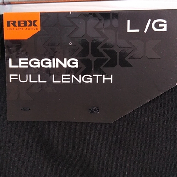 RBX Full Length Black Legging Shiny Matte Mesh - Picture 7 of 8